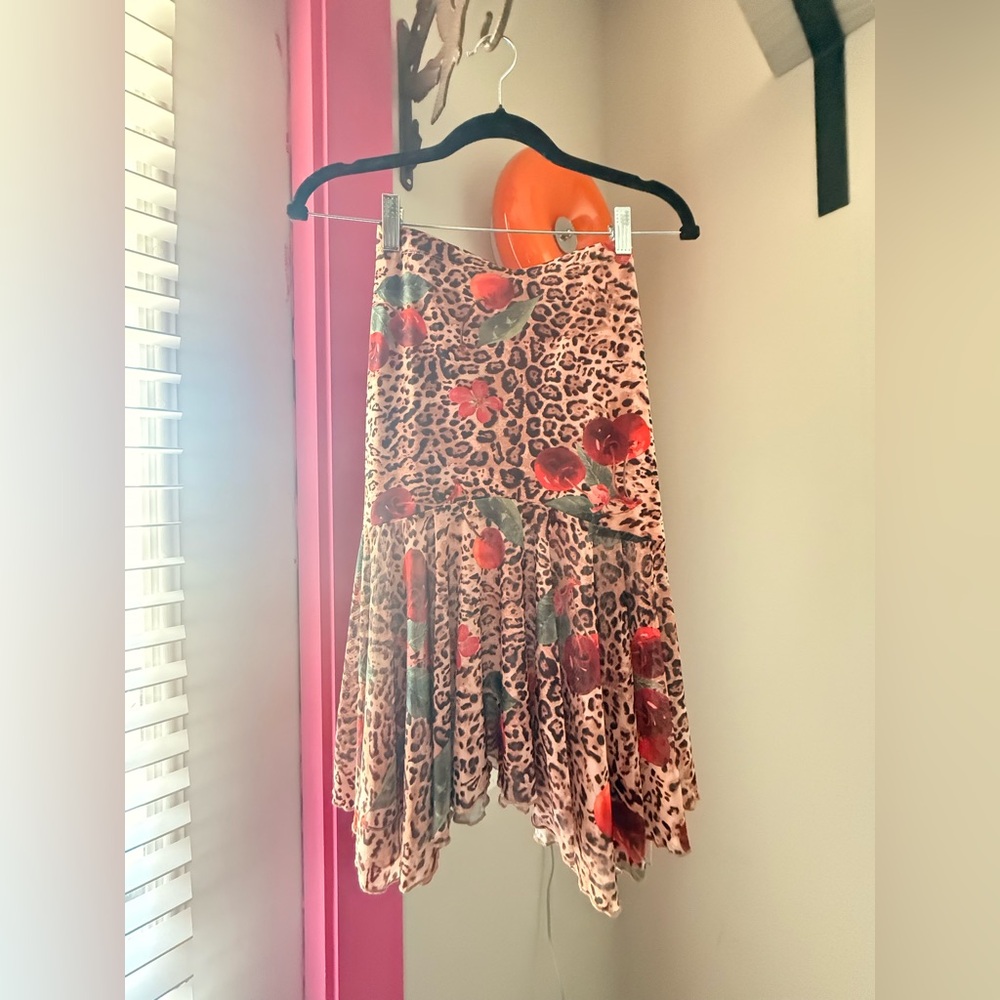 Kimchi Blue Floral Leopard Midi Skirt